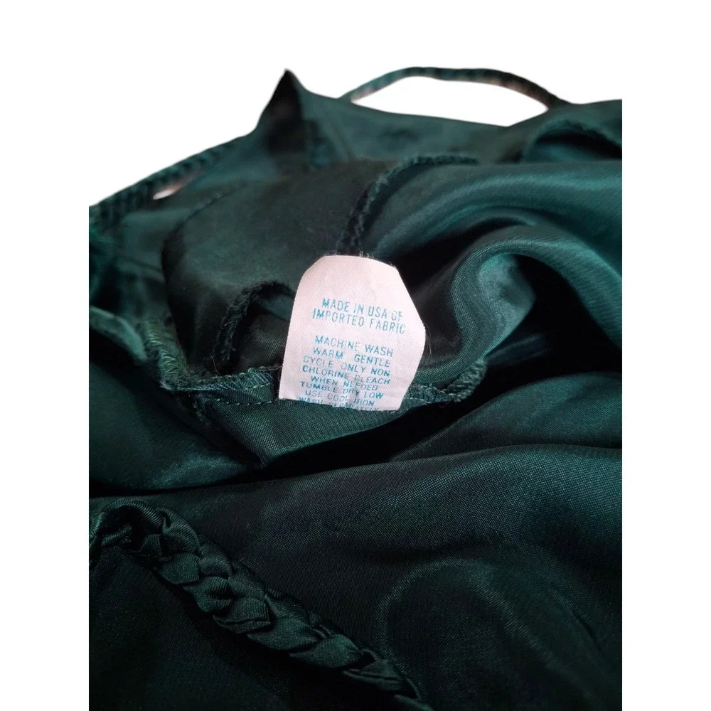 Vintage Beth Michaels Silky Satin Green Chemise Babydoll JC Penney Lingerie Sz L